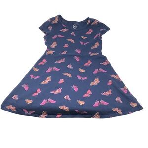 Wonder Nation Girls Short‎ Sleeve Butterfly Print Dress M 7-8 Blue Multicolor
